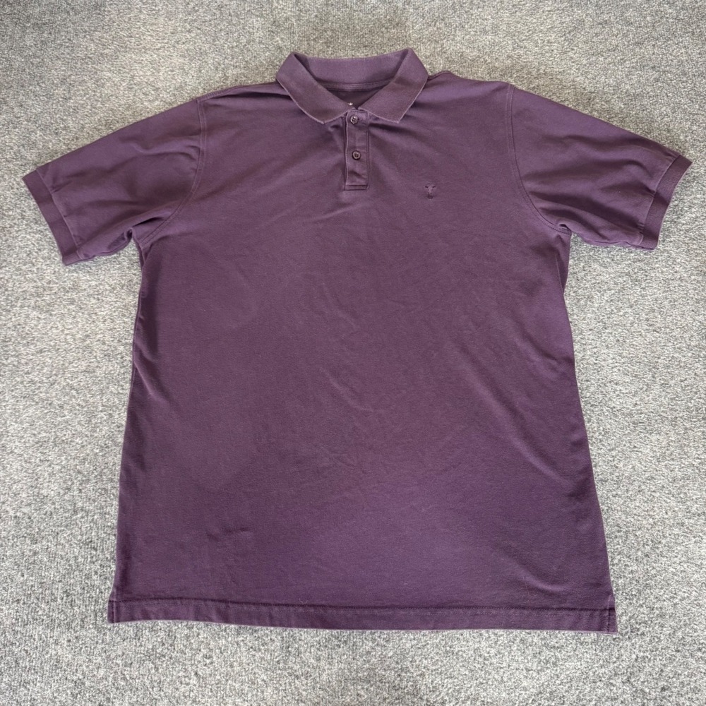American Tall Mens Large LT Purple Polo Shirt Short Sleeve Casual Classic Cotton